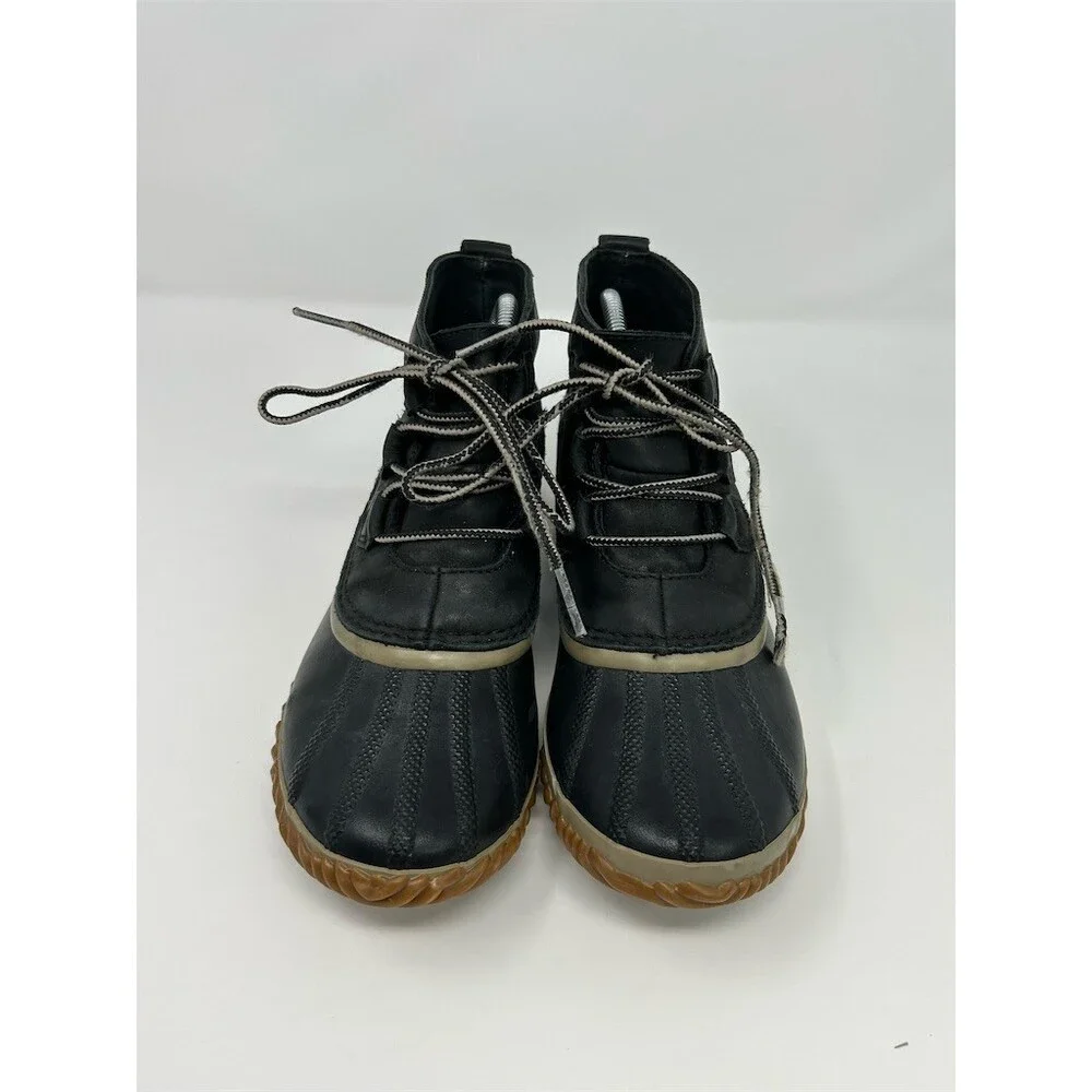 SOREL Duck Boots Black Waterproof Lace-Up Ankle Winter Rain Shoes Size 9.5